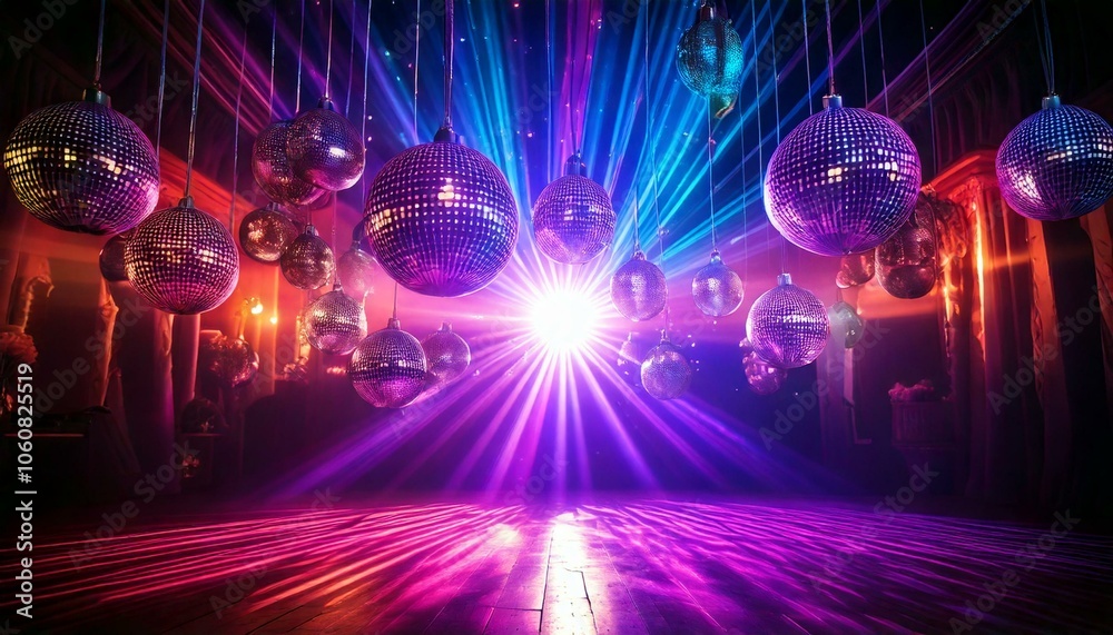 Obraz premium Disco party Christmas Ornaments