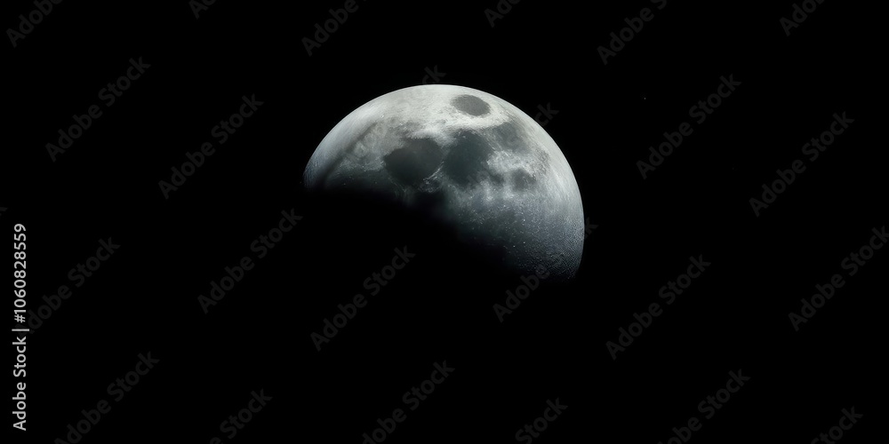 Obraz premium full moon in clear night sky, shining brightly with craters visible, moon, beauty