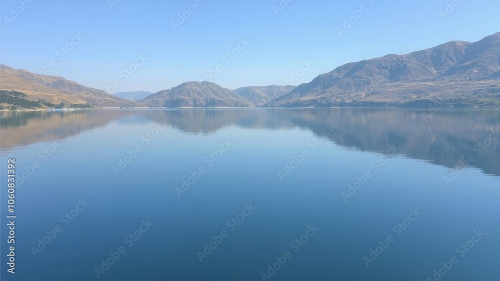 Tranquil lake surrounded by lush green trees reflecting in the water, nature, outdoors Tranquil lake surrounded by lush green trees reflecting in the water, nature, outdoors