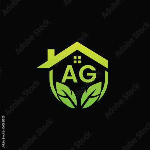 Tree Leaf and Real Estate Logo With Letter AG