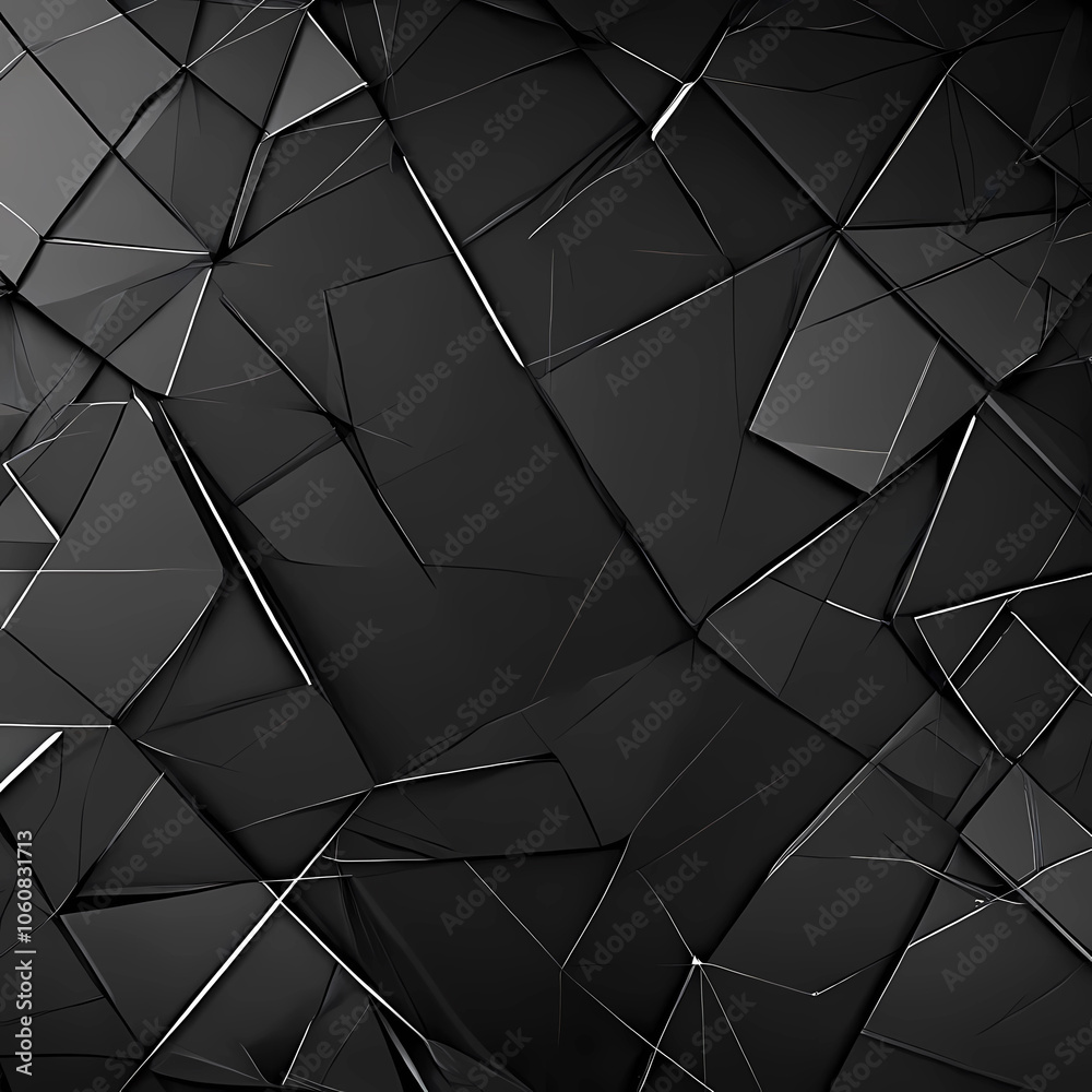 Abstract pattern of black shattered glass pieces Abstract pattern of black shattered glass pieces