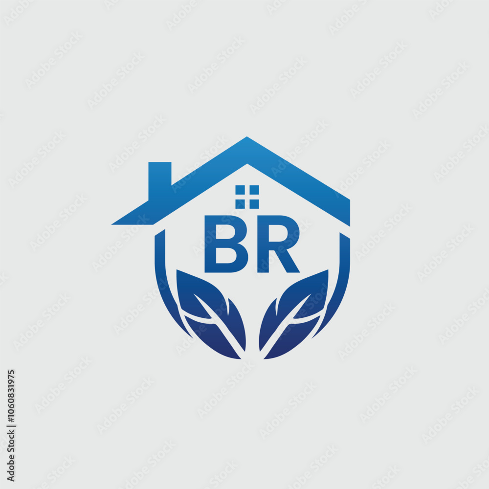 Tree Leaf and Real Estate Logo With Letter BR Tree Leaf and Real Estate Logo With Letter BR