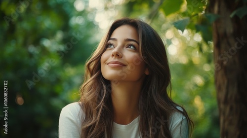 Serene Portrait of a Young Woman in Nature