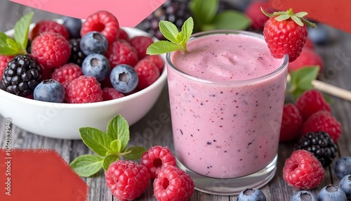 raspberry, blueberry and blackberry smoothie