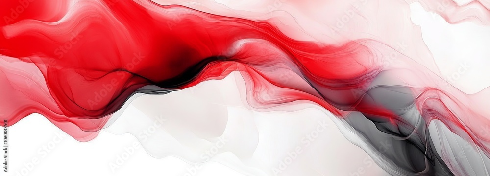 Abstract Fluid Art with Red, White, and Black Waves. AI generated illustration Abstract Fluid Art with Red, White, and Black Waves. AI generated illustration