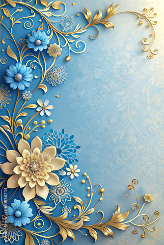 Spring Wedding invitation Card design greeting cards elegant wonderful 3d illustration style