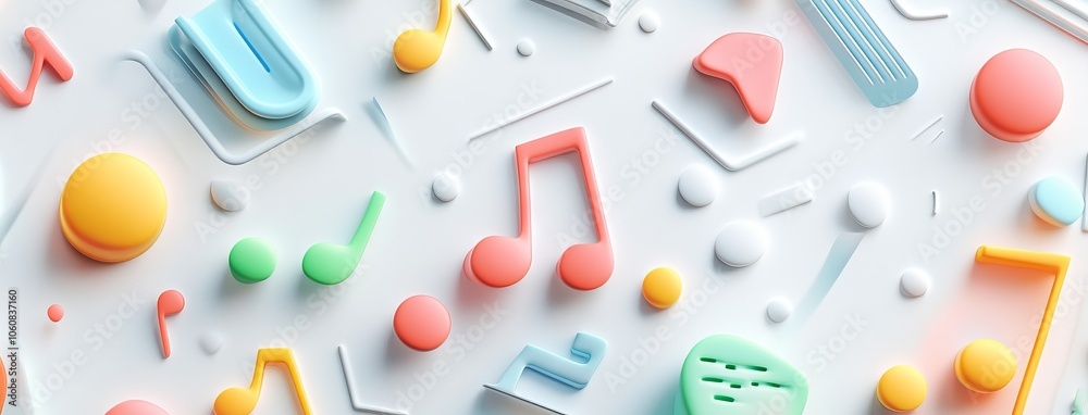 Abstract Musical Background with Colorful Notes. AI generated illustration Abstract Musical Background with Colorful Notes. AI generated illustration