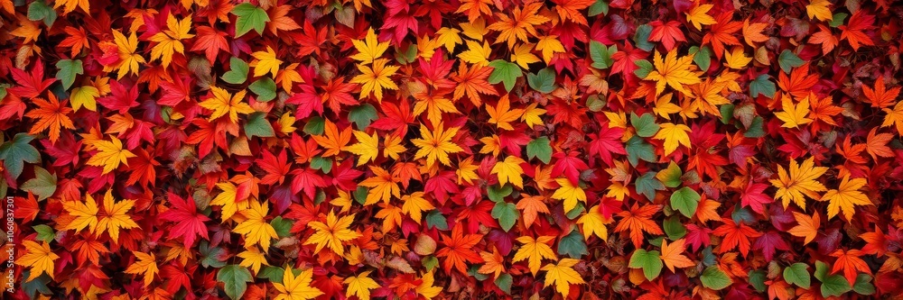 Vibrant autumn leaves in red, orange, and yellow colors creating a beautiful fall wallpaper, background, foliage Vibrant autumn leaves in red, orange, and yellow colors creating a beautiful fall wallpaper, background, foliage