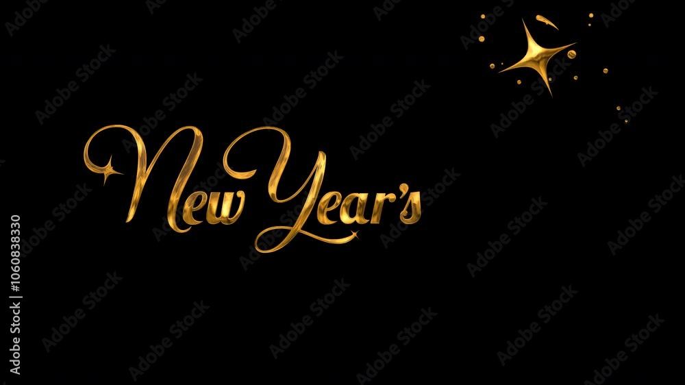 New Year's Eve Text Animation Gold Effect New Year's Eve Text Animation Gold Effect
