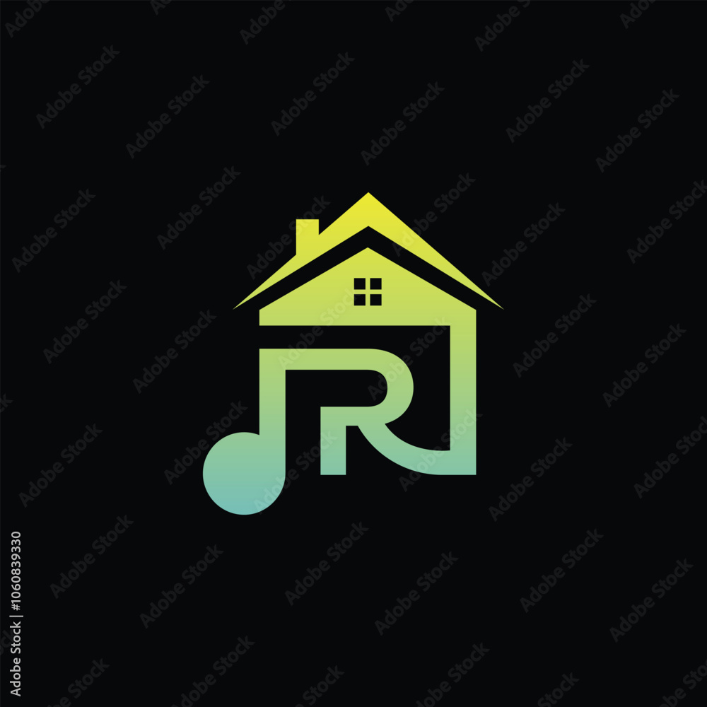 Music Home Symbol With Letter R Music Home Symbol With Letter R