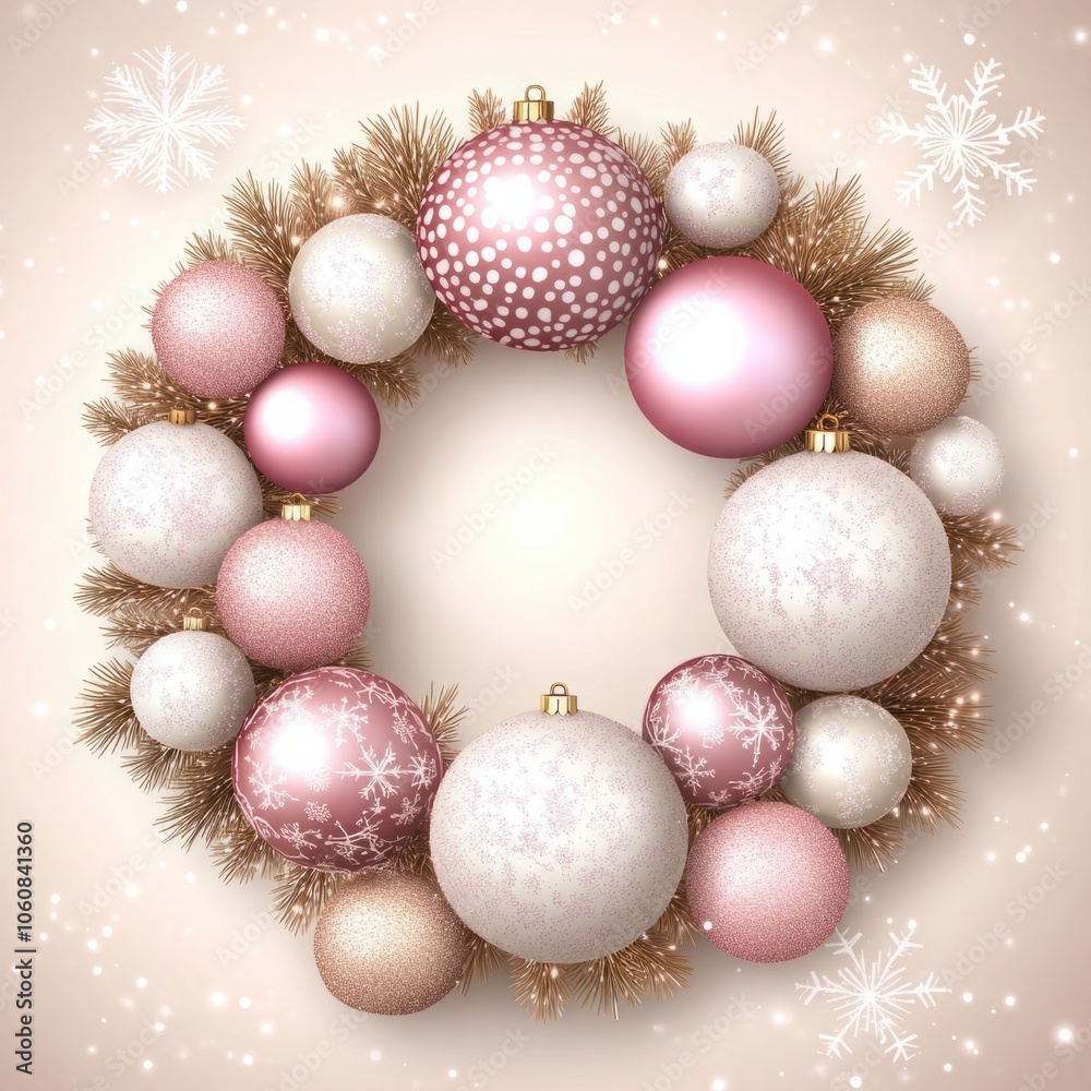 Whimsical Pastel Holiday Wreath Design Whimsical Pastel Holiday Wreath Design