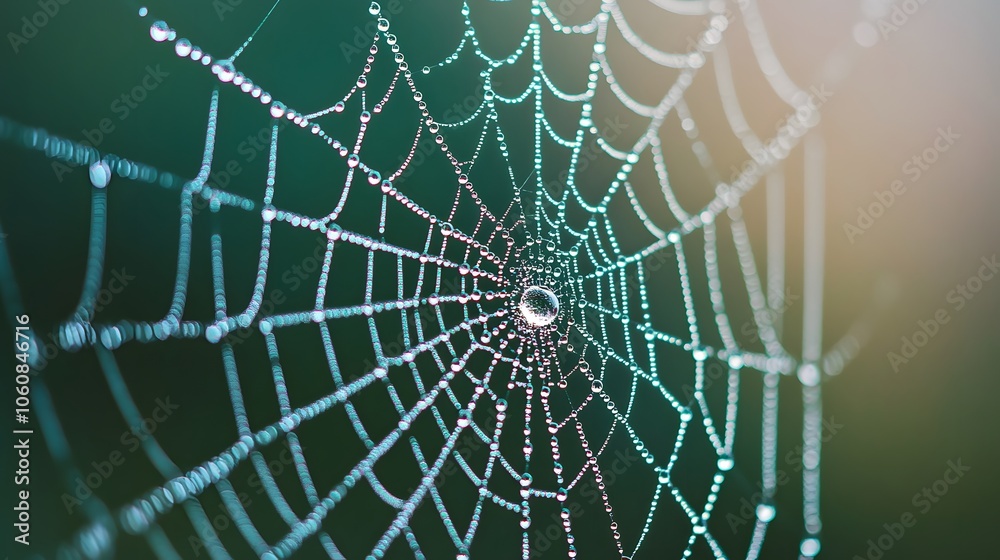 Water drops clinging to a spider web after a light rain Water drops clinging to a spider web after a light rain