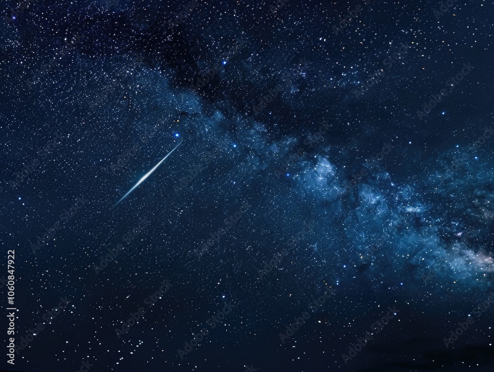 Naklejka premium Nocturnal sky with star trail
