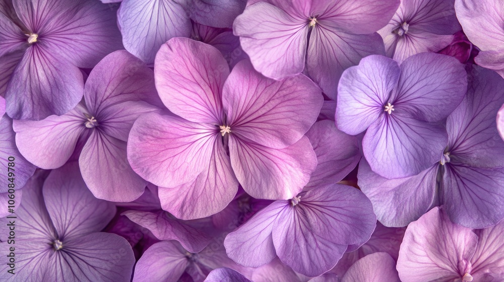A detailed view of a cluster of purple flowers