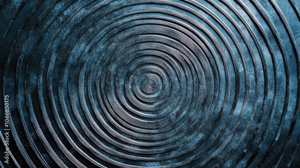 A close-up shot of a metal plate featuring a circular design, possibly for industrial or decorative use A close-up shot of a metal plate featuring a circular design, possibly for industrial or decorative use