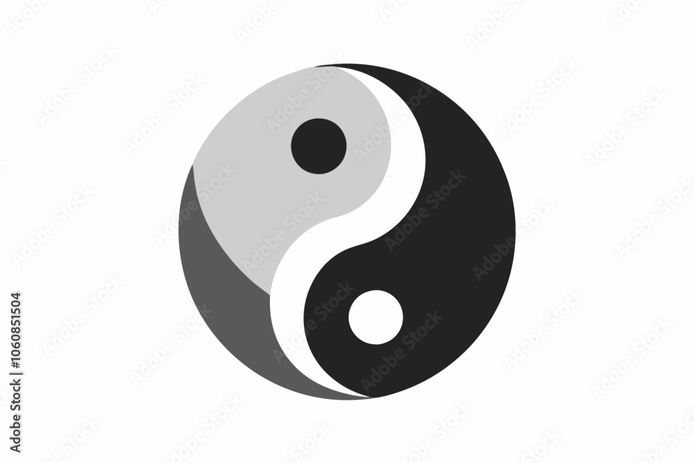Yin and Yang Abstract Icon Vector Yin and Yang Abstract Icon Vector