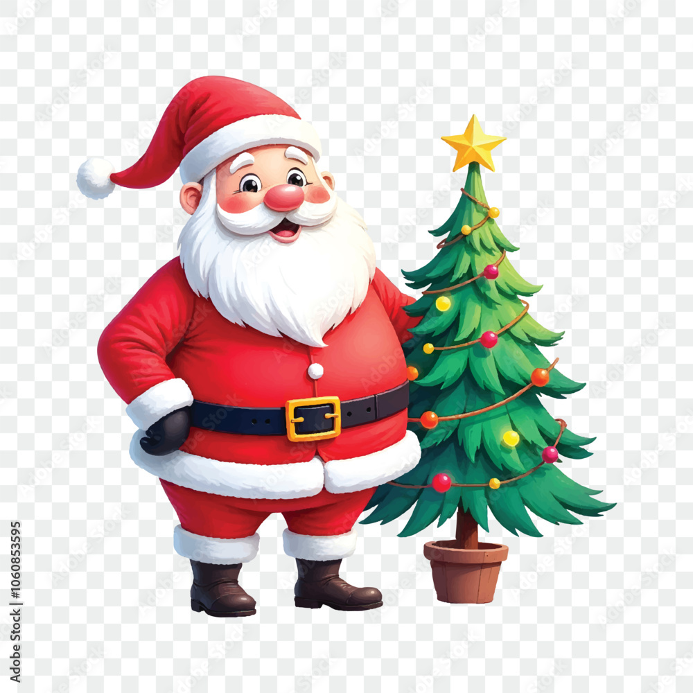 Watercolor christmas santa claus on transparent background isolated. Christmas and gifts. New Year Watercolor christmas santa claus on transparent background isolated. Christmas and gifts. New Year
