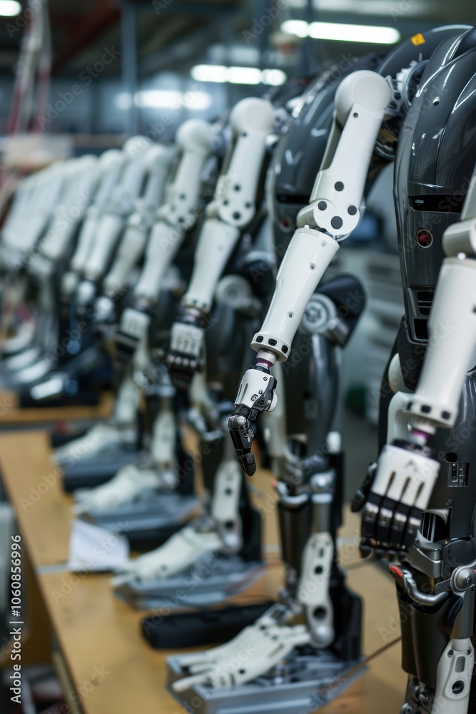 Fototapeta premium Advanced Prosthetic Limbs Production with Precision Robotics and Medical Engineering Expertise