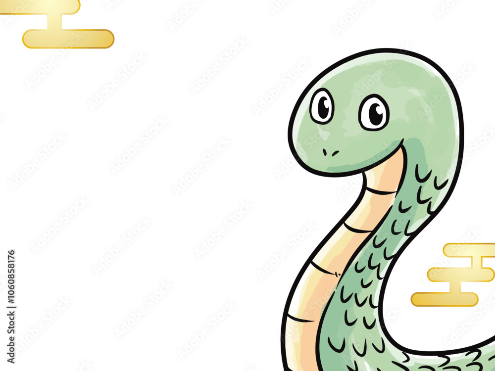 Fototapeta premium 巳年 蛇の年賀状