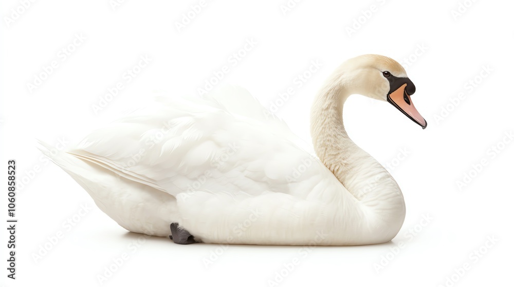 Swan, white isolate background Swan, white isolate background