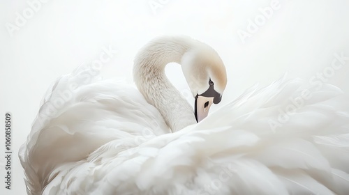 Swan, white isolated background photo