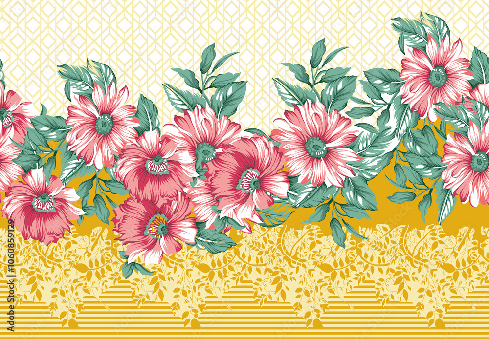 seamless beautiful wallpaper cards border design floral leaf vintage ornament Victorian geometric ethnic print paisley pattern