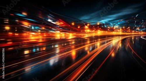 A blurry image of a city street at night with many lights