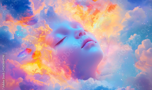 Dreamlike Arthurian Newborn in a Surreal Cosmic Setting: Capturing Arcturian Wisdom, Healing Vibrations, and the Energy of the Stars photo