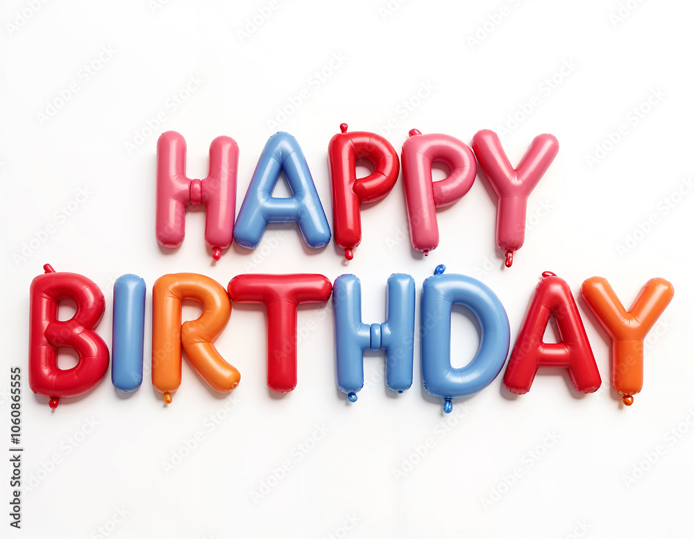 Happy Birthday 3d colorful Text Illustration Design Happy Birthday 3d colorful Text Illustration Design