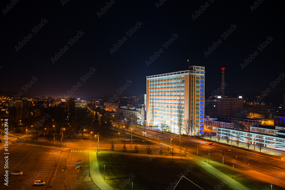 Zlin, Czech republic - March 12, 2022. Bata skycraper Zlin, Czech republic - March 12, 2022. Bata skycraper