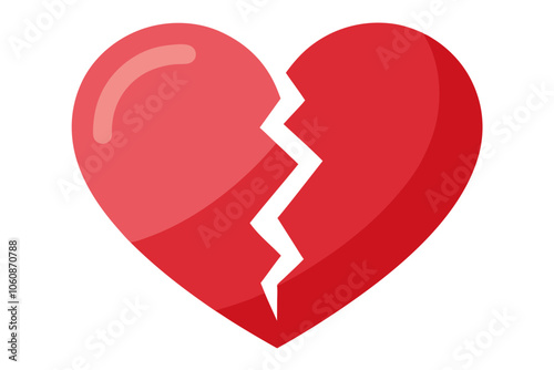 Valentine Broken Heart | isolated vector illustration on white background