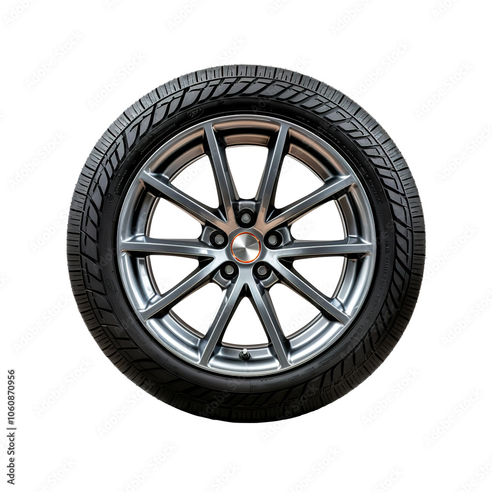Obraz premium wheel tire on transparent background, clipping path, png,