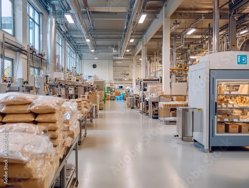 Machines on Factory Floor Producing Biodegradable Products