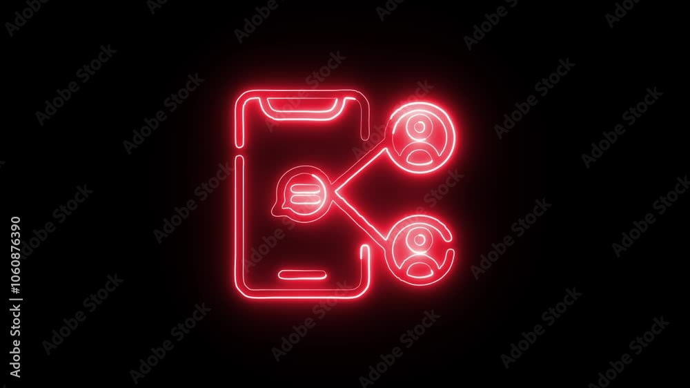 Glowing neon Group icon isolated on black background. HD Video motion graphic animation Glowing neon Group icon isolated on black background. HD Video motion graphic animation