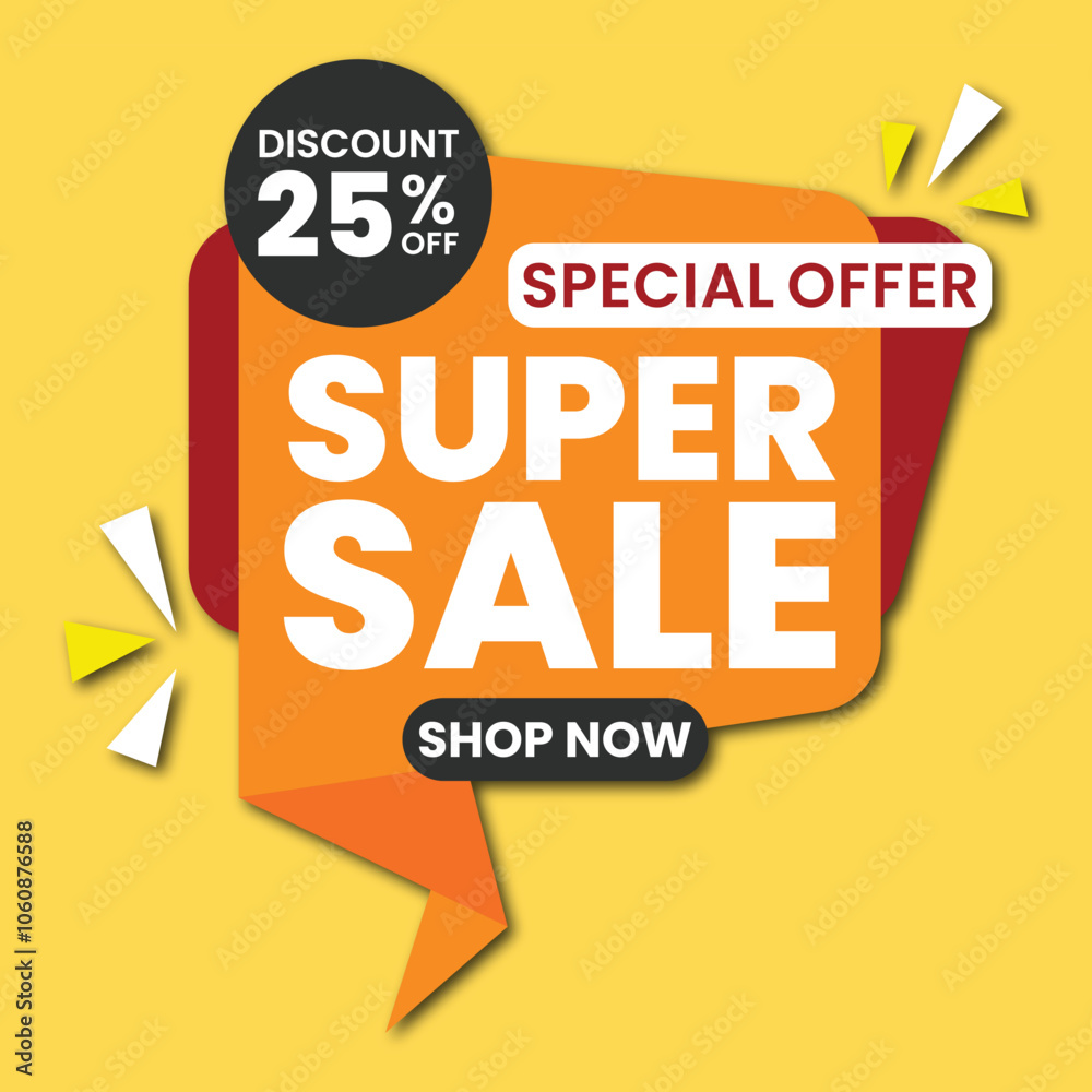 Fototapeta premium orange promotion sale template vector illustration
