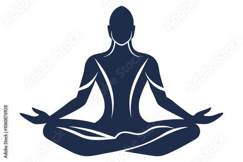 Yoga. lotus position silhouette. vector yoga shape