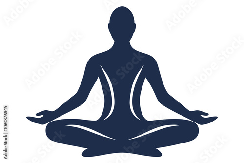 Yoga. lotus position silhouette. vector yoga shape