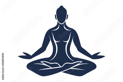 Yoga. lotus position silhouette. vector yoga shape
