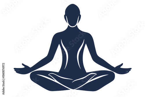Yoga. lotus position silhouette. vector yoga shape