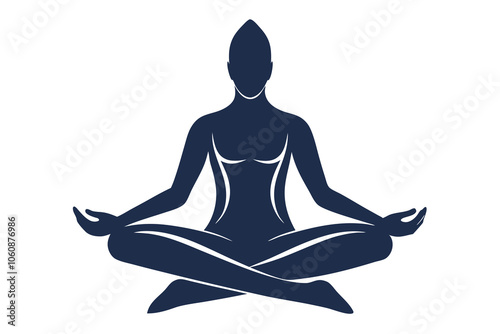 Yoga. lotus position silhouette. vector yoga shape