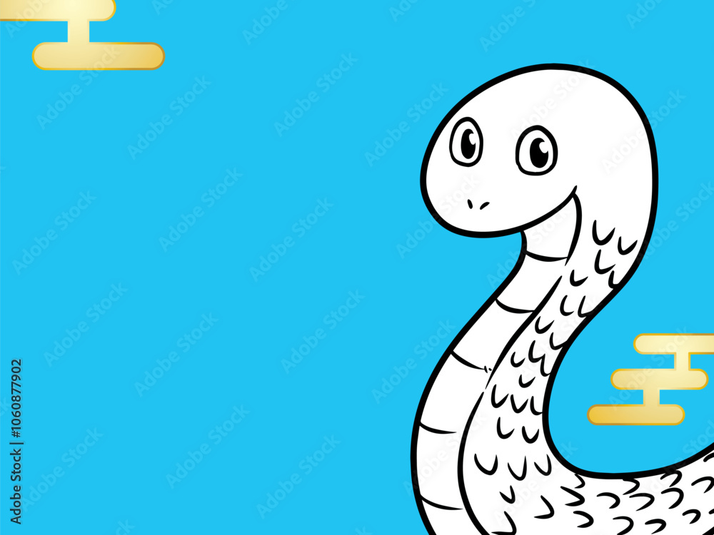 Fototapeta premium 巳年 蛇の年賀状 