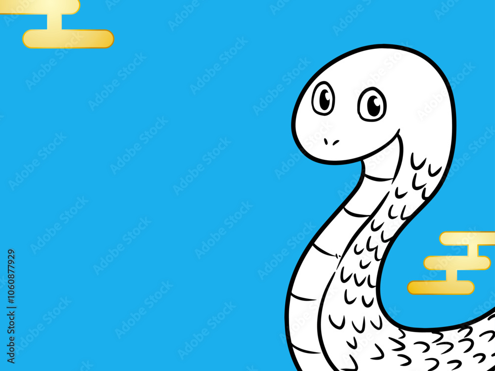 Fototapeta premium 巳年 蛇の年賀状 