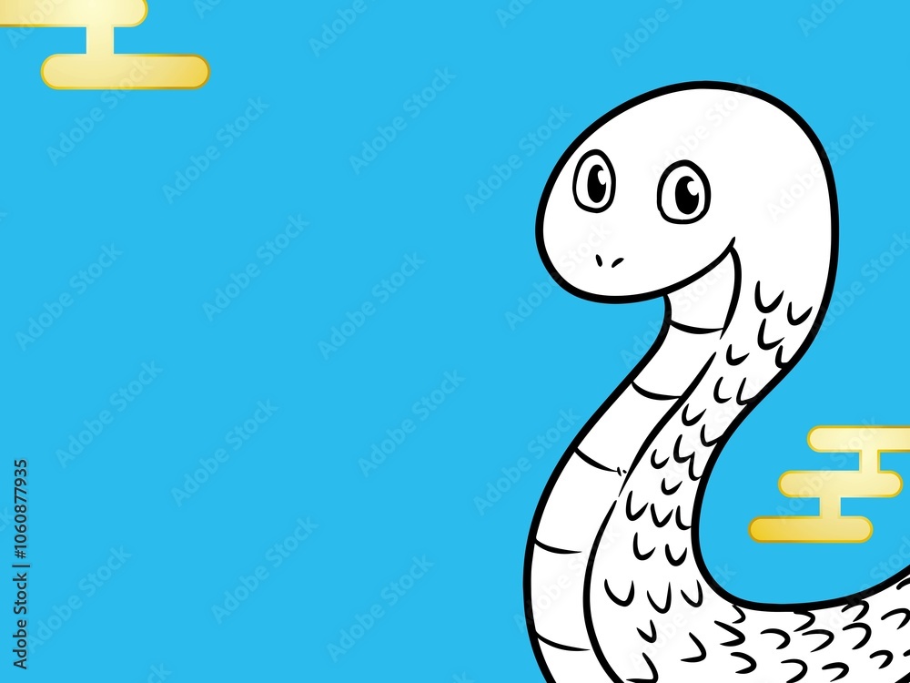 Fototapeta premium 巳年 蛇の年賀状 