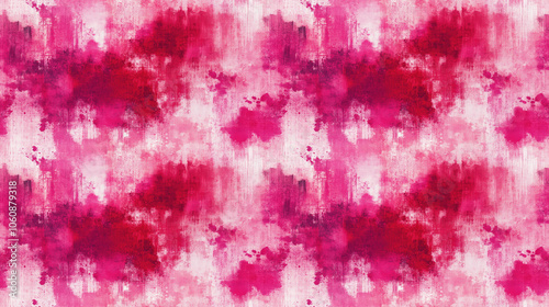 Seamless tie dye pattern featuring vibrant raspberry colors and artistic ink wash effects ideal for trendy fabric designs wallpapers backgrounds