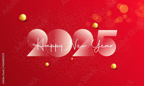 3d happy new year 2025 creative poster design. Premium vector background greetings and New Year 2025 celebrations.