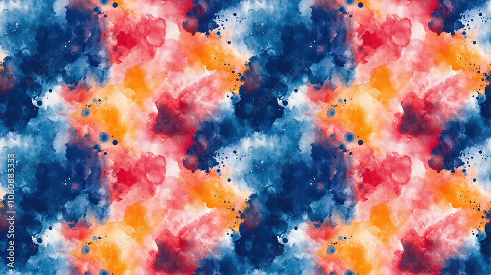 Watercolor texture seamless pattern showcasing vibrant stains ideal for textile design and artistic projects Watercolor texture seamless pattern showcasing vibrant stains ideal for textile design and artistic projects