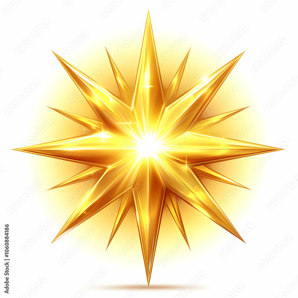 A radiant golden starburst design with sharp points, symbolizing brightness and energy. A radiant golden starburst design with sharp points, symbolizing brightness and energy.