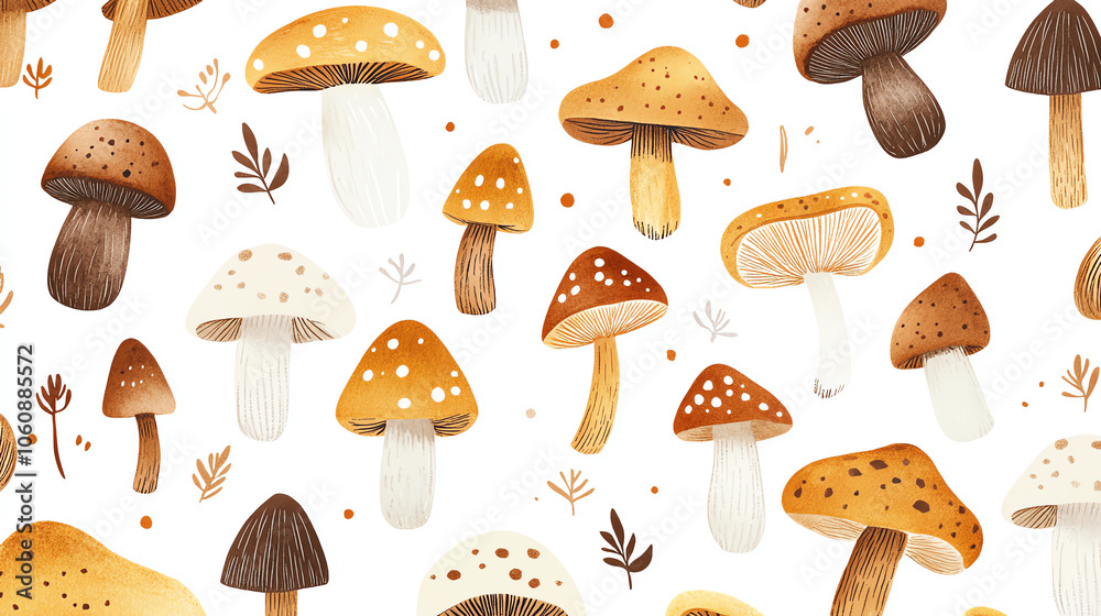 Colorful variety of mushrooms on a white isolated background. Colorful variety of mushrooms on a white isolated background.