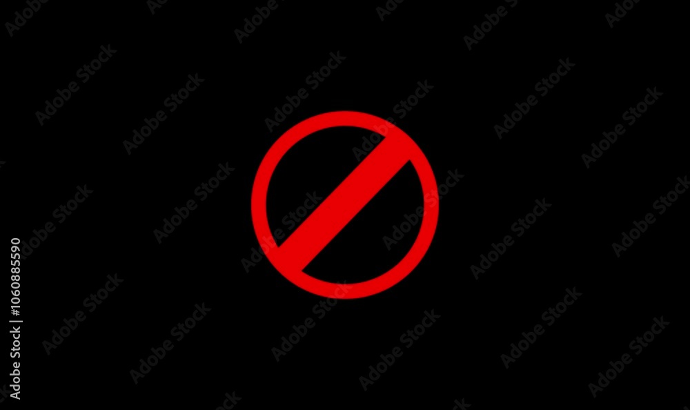 Animation of the phone cross-line icon on the black screen. Phone interface icon animation. Animation of the phone cross-line icon on the black screen. Phone interface icon animation.