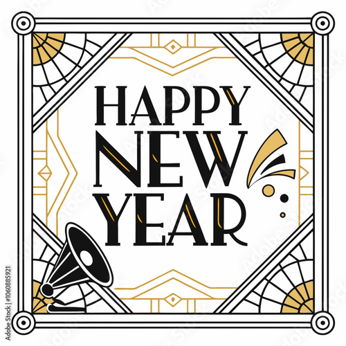 A roaring 1920s inspired happy new year vector illustration